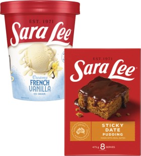 Sara+Lee+Ice+Cream+Tub+1+Litre+or+Sticky+Date+Pudding+475g