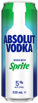 NEW+Absolut+%26amp%3B+Sprite+Cans+10x330mL