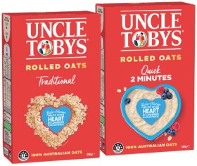 NEW-Uncle-Tobys-Traditional-or-Quick-Rolled-Oats-500g on sale