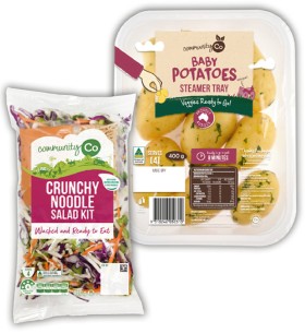 Community-Co-Crunchy-Noodle-Salad-Kit-450g-or-Baby-Potatoes-with-Herb-Butter-400g on sale