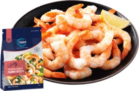 Global-Seafoods-Cooked-Prawn-Cutlets-Tail-On-500g on sale