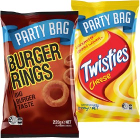 Burger-Rings-220g-or-Twisties-Party-Bag-125-270g-Selected-Varieties on sale
