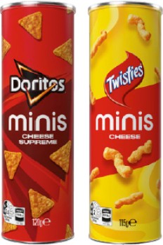 Twisties-Cheese-115g-or-Doritos-Cheese-Supreme-120g-Minis-Canister on sale