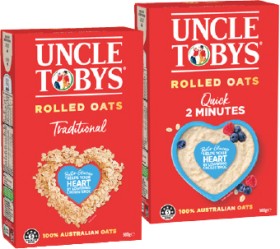 Uncle-Tobys-Traditional-or-Quick-Rolled-Oats-500g on sale