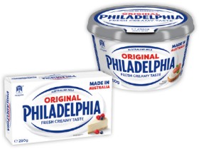 Philadelphia+Cream+Cheese+Block+or+Spreadable+Tub+250g+Selected+Varieties