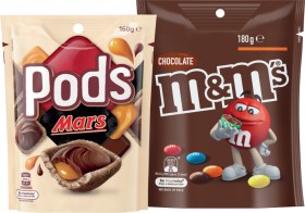 MMs-120-180g-or-Pods-160g-Bite-Size-Pack-Selected-Varieties on sale