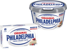 Philadelphia+Cream+Cheese+Block+or+Spreadable+Tub+250g+Selected+Varieties