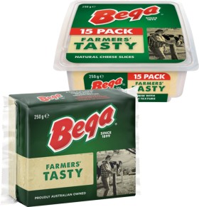 Bega+Farmers%26rsquo%3B+Tasty+Cheese+Block+or+Cheese+Slices+15+Pack+250g