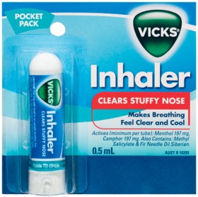 Vicks+Nasal+Decongestant+Inhaler+0.5mL+Selected+Varieties