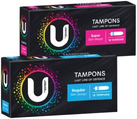 U+By+Kotex+Slim+Tampons+16+Pack+Selected+Varieties