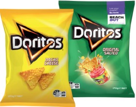 Doritos+Corn+Chips%2C+Smith%26rsquo%3Bs+Double+Crunch+Chips+150-170g+or+Twisties+Cinnamon+Sugar+Churros+120g+Selected+Varieties