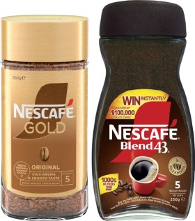 Nescaf-Blend-43-Instant-Coffee-250g-or-Gold-180200g-Selected-Varieties on sale