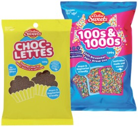 Dollar+Sweets+100%26rsquo%3Bs+%26amp%3B+1000%26rsquo%3Bs+190g%2C+Choclettes+150g+or+Bright+Sprinkles+160g+Selected+Varieties