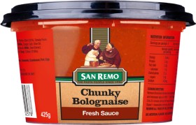 San-Remo-Fresh-Pasta-Sauce-400425g-Selected-Varieties on sale