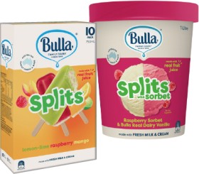 Bulla+Ice+Cream+Sticks+10+Pack+or+Sorbet+1+Litre+Selected+Varieties
