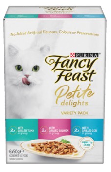 Purina-Fancy-Feast-Petit-Delights-Wet-Cat-Food-6x50g-Selected-Varieties on sale