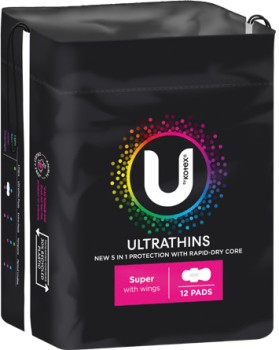 U-By-Kotex-Ultrathins-Pads-1214-Pack-Selected-Varieties on sale