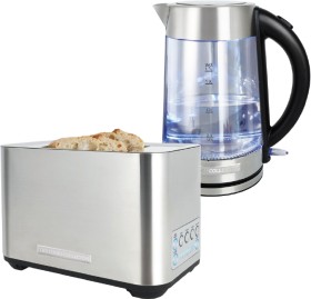 The-Cooks-Collective-Dual-Toaster-with-Auto-Lift-or-The-Crystal-Glass-Kettle-17L-Stainless-Steel on sale