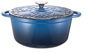 The+Cooks+Collective+Fleur+De+Lis+Casserole+26cm+-+Navy