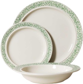 Robert+Gordon+12pc+Willowfield+Dinner+Set+-+Vintage+White%2FGreen