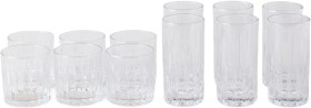 Heritage-Linear-Glassware-Set-of-12-Tumblers-Highballs on sale