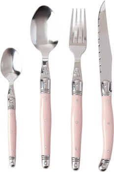 Heritage+24pc+Laguiole+Cutlery+Set+-+Pink