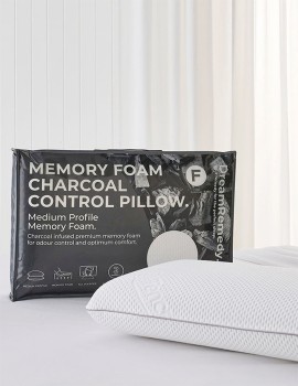 Dreamremedy+Charcoal+Memory+Foam+Pillow+-+White