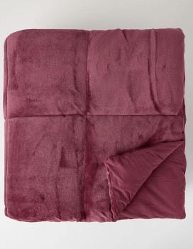Heritage+Quilted+Plush+Blanket+-+Burgandy