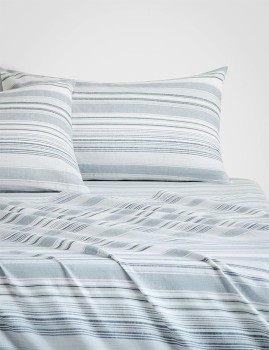 Sheridan+Flannelette+Textured+Stripe+Sheet+Set%5E+40cm