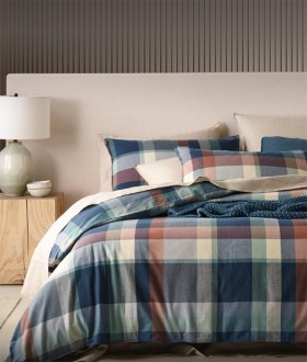 Australian-House-Garden-Flinders-Check-Cotton-Flannelette-Quilt-Cover-Set on sale
