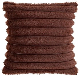 Astin+Sinclair++%26lsquo%3BRib%26rsquo%3B+45cm+x+45cm+Faux+Fur+Cushion+in+Chocolate+Brown