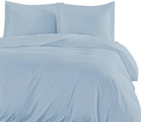 Luxor+100%25+Cotton+Quilt+Cover+and+Pillowcase+Set+in+Sky+-+Single