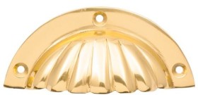 Prestige-Shell-Cup-Drawer-Pull-Handle-in-Brass on sale