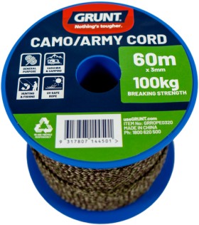 Grunt+3mm+Cord+in+Camo%2FArmy+60m