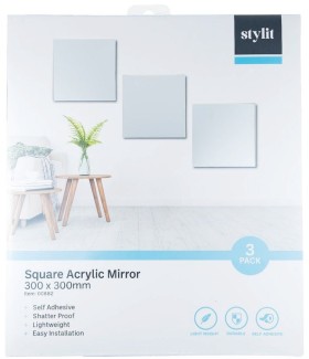 Stylit+300mm+x+300mm+Square+Acrylic+Mirrors