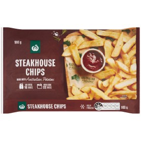 Woolworths-Shoestring-Crinkle-Cut-or-Steakhouse-Chips-900g on sale