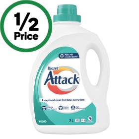 Biozet-Attack-Laundry-Liquid-2-Litre-or-Powder-2-kg on sale