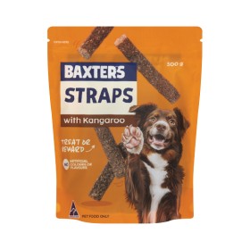 Baxters-Kangaroo-Straps-Dog-Treats-500g on sale