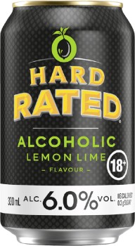 NEW-Hard-Rated-Lemon-Lime-6-Cans-330mL on sale