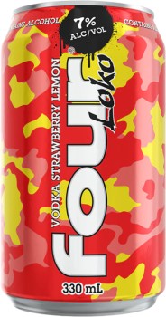 NEW-Four-Loko-Vodka-Straw-Lemon-Cans-330mL on sale