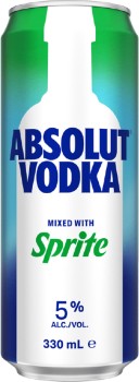 NEW+Absolut+Vodka+Mixed+With+Sprite+Can+330mL