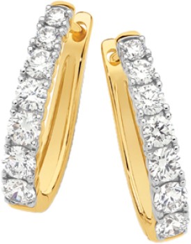 Alora-9ct-Gold-Lab-Grown-Diamond-Claw-Set-Huggie-Earrings on sale