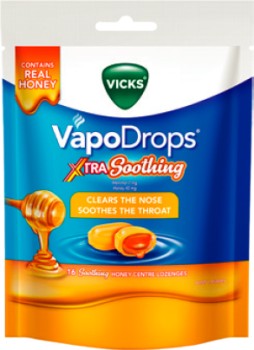 Vicks-VapoDrops-Xtra-Soothing-Honey-Centre-16-Lozenges on sale