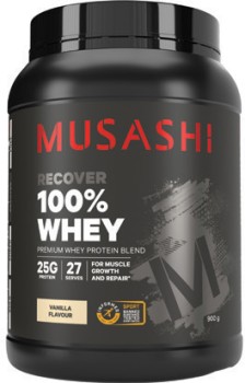 Musashi+100%25+Whey+Vanilla+Flavour+900g