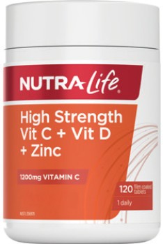 Nutra-Life-High-Strength-Vit-C-Vit-D-Zinc-120-Tablets on sale