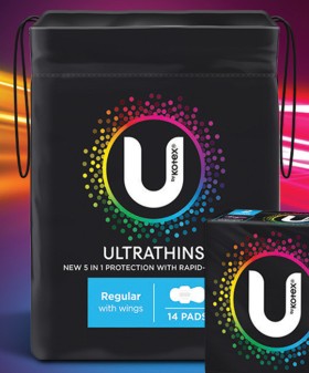 U-by-Kotex-Ultrathins-Regular-Pads-With-Wings-14-Pack on sale