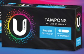 U-by-Kotex-Regular-Slim-Design-Tampons-16-Pack on sale