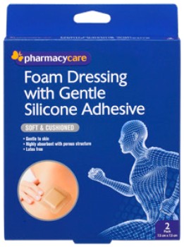Pharmacy+Care+Foam+Dressing+with+Gentle+Silicone+Adhesive+2+Pack