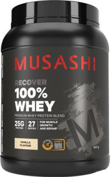 Musashi+100%25+Whey+Vanilla+Flavour+900g