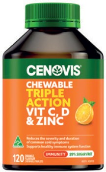 Cenovis-Chewable-Triple-Action-Vit-C-D-Zinc-120-Tablets on sale